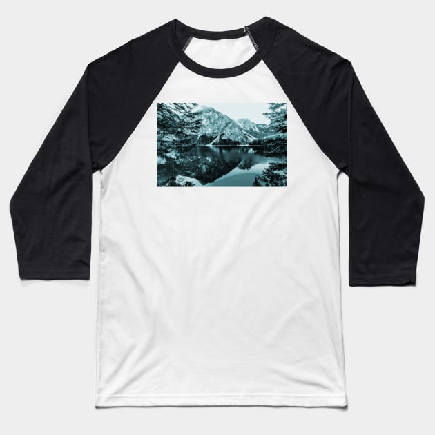 Icy mountain Baseball T-Shirt by Caliel